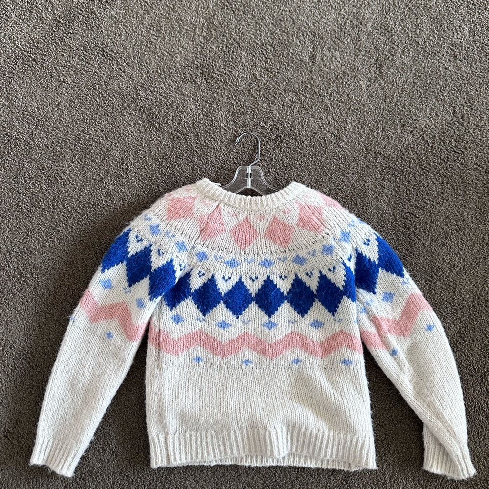 Vero Moda Fair Isle Sweater - Pink, Blue, and White